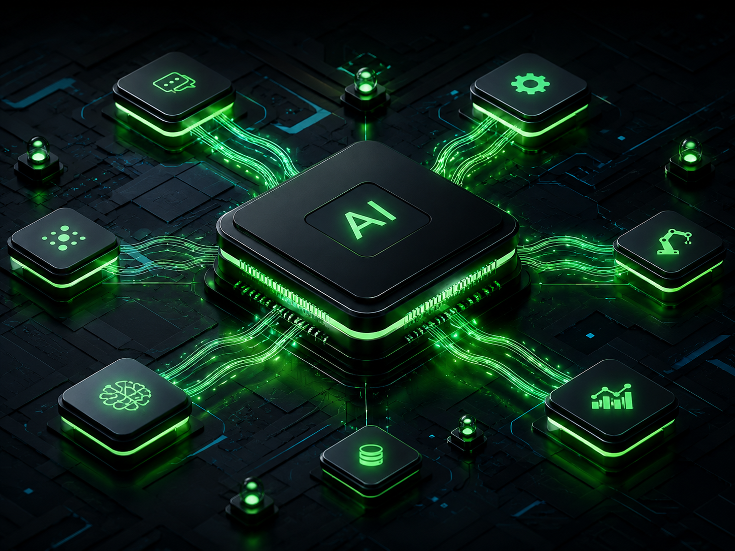 AI automation system with connected intelligent modules